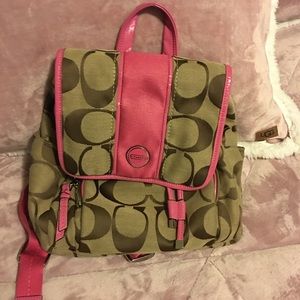 Coach Signature Cloth Backpack